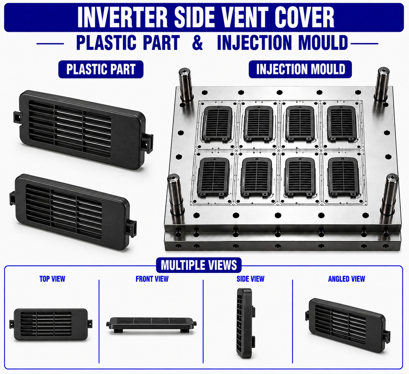 Inverter Plastic Side Vent Cover Mould and Moulding Service